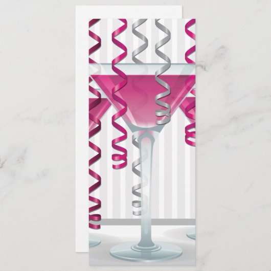 Pink cocktail and ribbon (Front/Back)