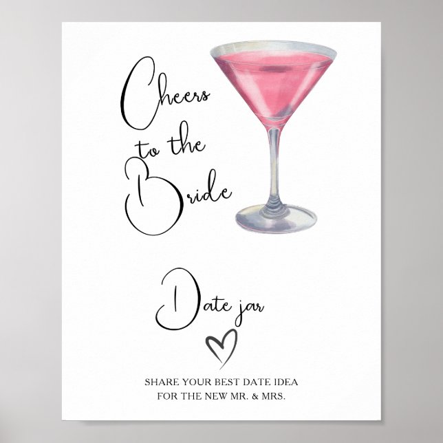 Pink cocktail Bridal shower Date night ideas Poster (Front)
