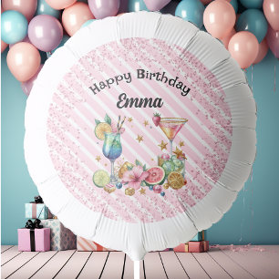 Pink Cocktail Candy Glitter Birthday Balloon