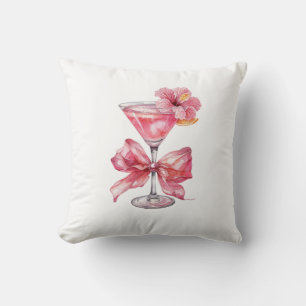 Pink Cocktail Decorative Throw Pillow