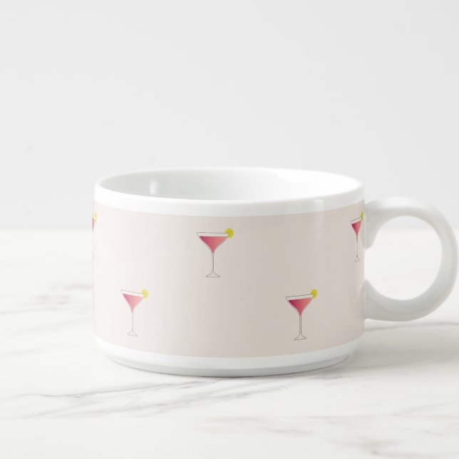 Pink cocktail lemon slice light blush pink sweet bowl (Left)