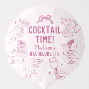 Pink Cocktail Party Bachelorette Party Balloon