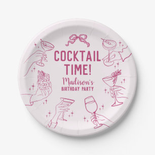 Pink Cocktail Party Birthday Party Plates
