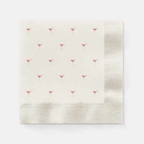 Pink cocktail pattern paper napkins