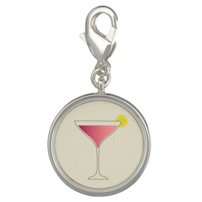 Pink cocktail with a slice of lemon charm (Front)