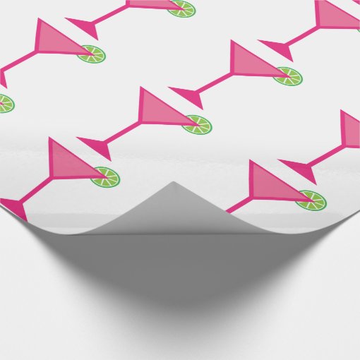 Pink Cocktail With Lime Wrapping Paper Zazzle