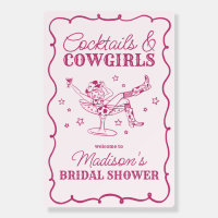 Pink Cocktails and Cowgirls Bridal Shower Welcome