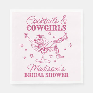 Pink Cocktails and Cowgirls Rodeo Bridal Shower Napkins