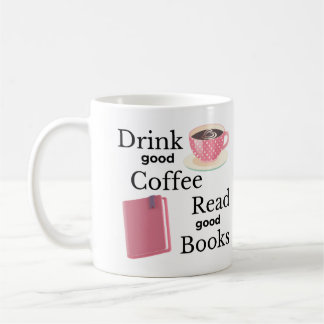Pink Coffee and Book Lover Coffee Mug