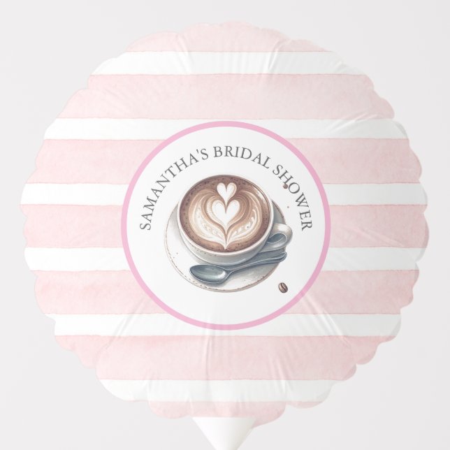 Pink Coffee Bridal Shower Theme Balloon (Front)