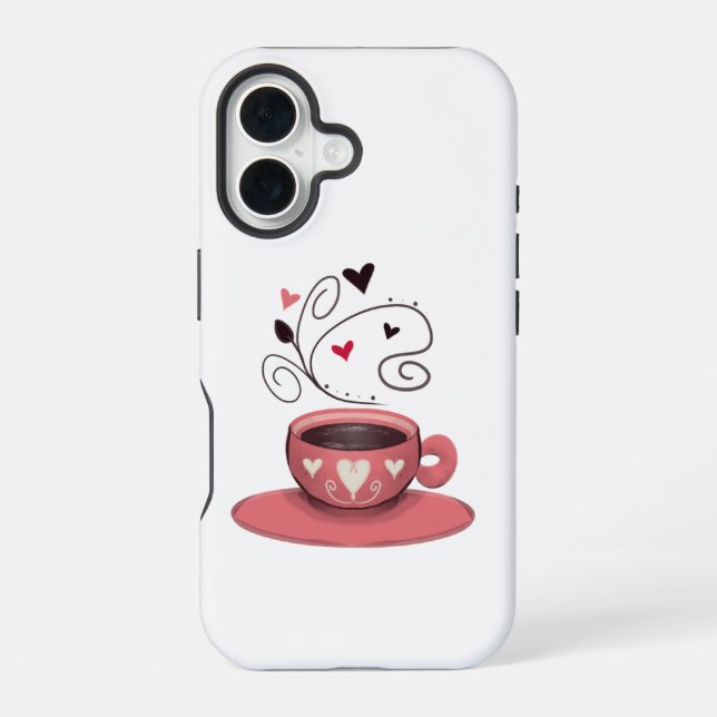 Pink Coffee Cup Iphone Case (Back)