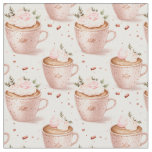 Pink Coffee Cups on White Fabric