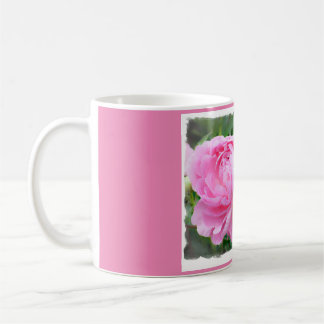 Pink Coffee Mug with a photograph of Pink Peonies
