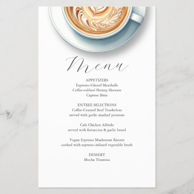Pink Coffee Shop Menu Design Flyer (Front)