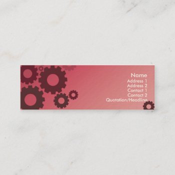 Pink Cogs - Skinny Mini Business Card by ZazzleProfileCards at Zazzle