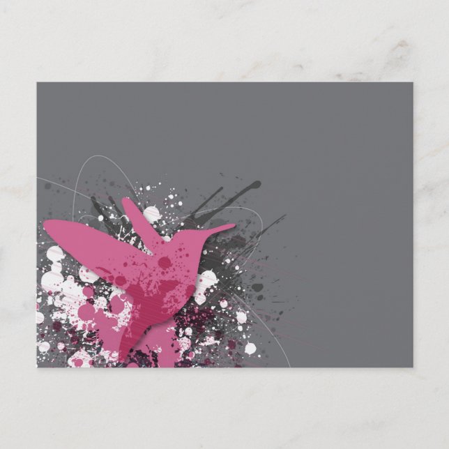 Pink Colibri Postcard (Front)