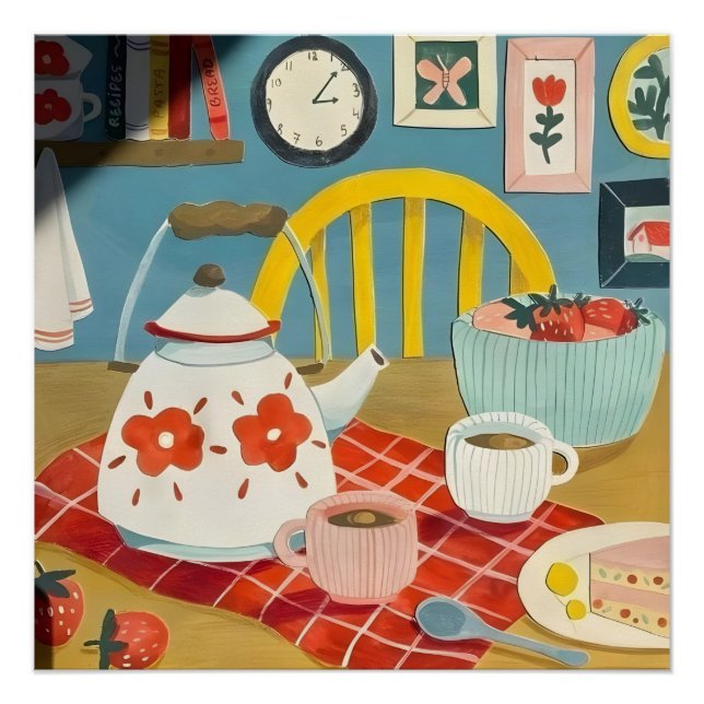 Pink, collage, coquette, preppy, trendy, coastal,  poster (Front)