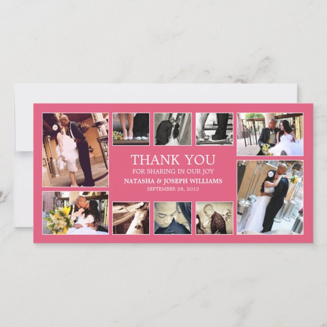 PINK COLLAGE | WEDDING THANK YOU CARD (Front)