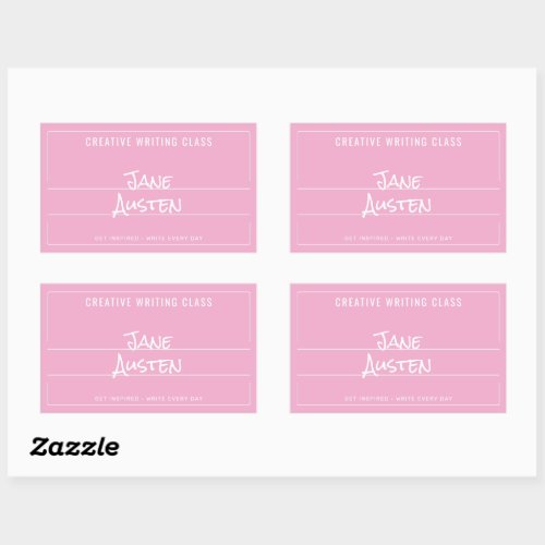 Pink College Composition Notebook Label