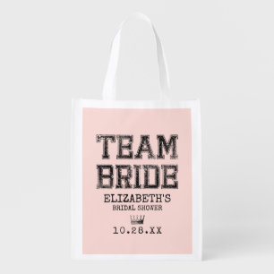 Pink Collegiate Team Bridal Shower Party Tote Bag