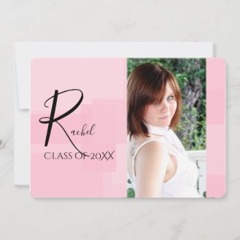 Pink Color Block Graduation Announcement by NoteableExpressions at Zazzle
