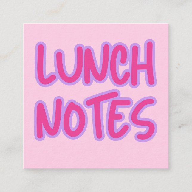 Pink Color Block Lunch Notes (Front)