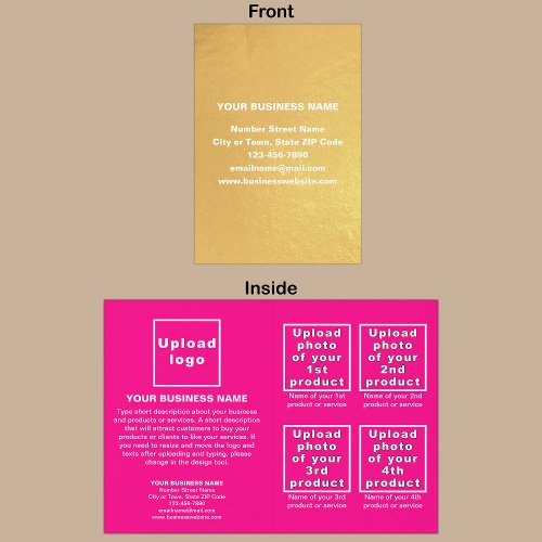 Pink Color Business Brand on Foil Card