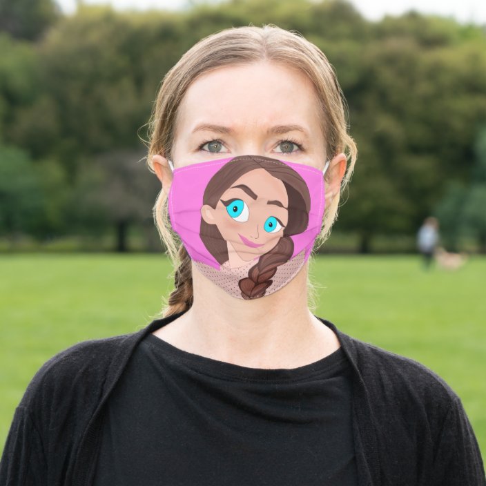 Pink Color Cartoon Girl Super Cute For Kids Cloth Face Mask Zazzle Com