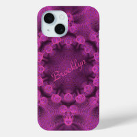 Pink color geometric pattern - iPhone 15 case