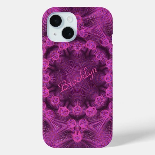 Pink color geometric pattern _ iPhone 15 case