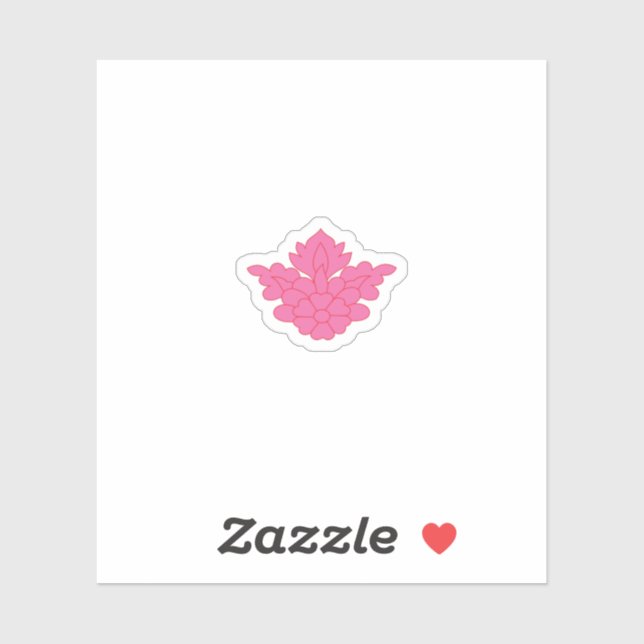 pink color illustration Custom-Cut Vinyl Sticker (Sheet)