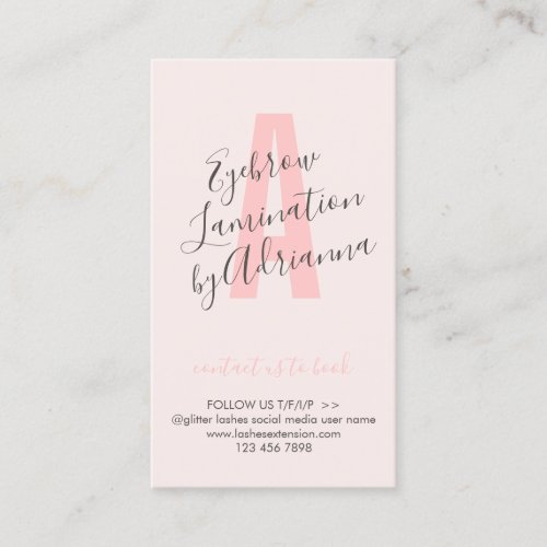 Pink Color Lamination Aftercare Advices Business Card