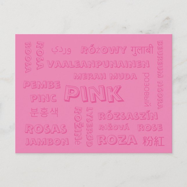 Pink - Color Languages on Postcards (Front)