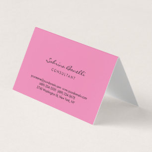 Pink Color Minimalist Modern Professional Business Card