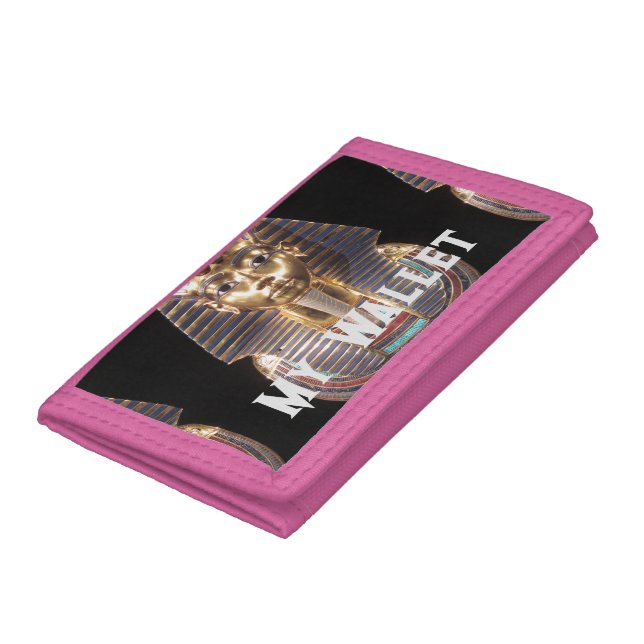 Pink Color My Wallet Custom Text Egypt Mummy Image (Bottom)