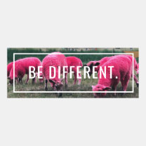 Pink Color Sheep Be Different Inspiration Facebook Cover