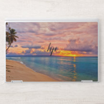 Pink color sky and blue sea,