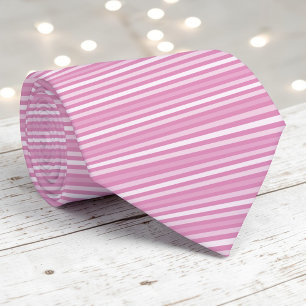 Pink Color Stripes Necktie