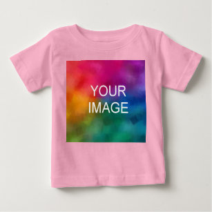 Pink Color Trendy Template Add Image Photo Baby T-Shirt