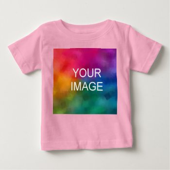 Pink Color Trendy Template Add Image Photo Baby T-shirt by art_grande at Zazzle