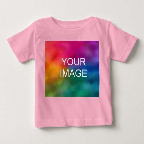 Pink Color Trendy Template Add Image Photo Baby T_Shirt