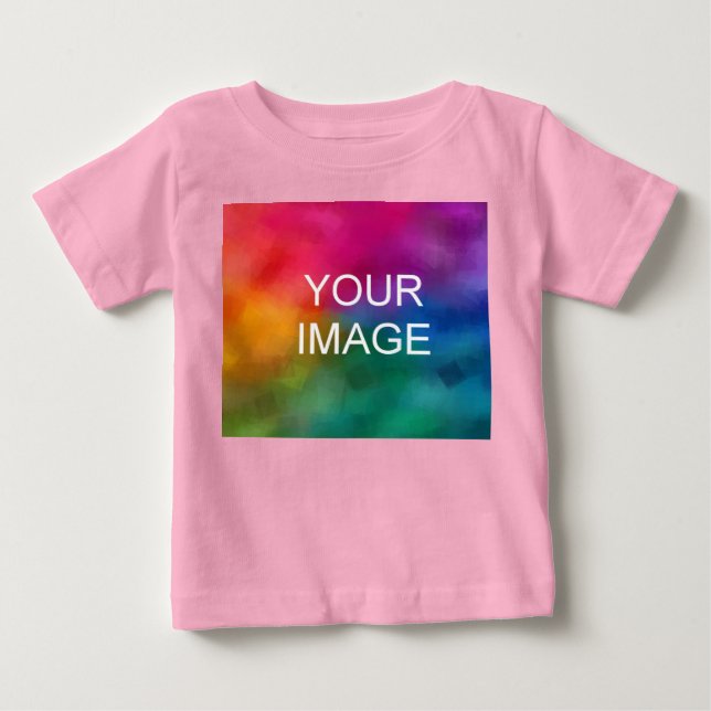 Pink Color Trendy Template Add Image Photo Baby T-Shirt (Front)