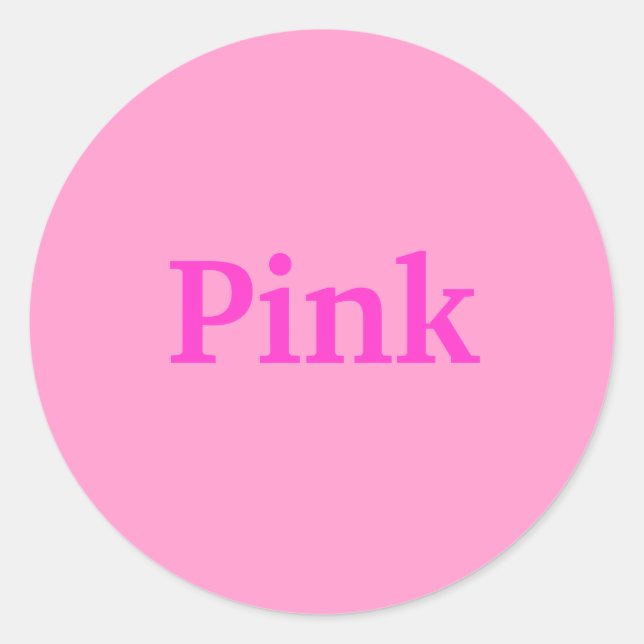Pink Color Word on Light PInk Stickers (Front)
