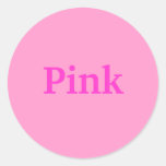 Pink Color Word on Light PInk Stickers