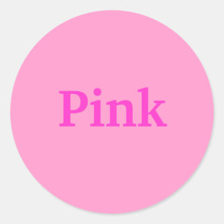 Pink Color Word on Light PInk Stickers