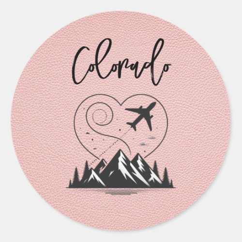 Pink Colorado Passport  Classic Round Sticker