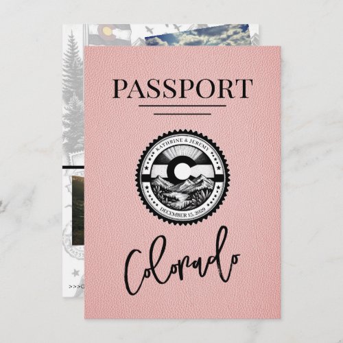 Pink Colorado Passport Save The Date