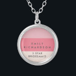 Pink Colorblock  bridesmaid  Silver Plated Necklace<br><div class="desc">Pink Colorblock bridesmaid necklace</div>