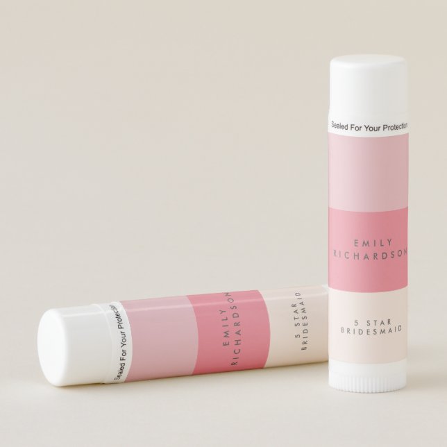 Pink Colorblock  bridesmaid Spiral Notebook Lip Balm (Front)