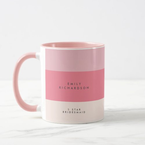 Pink Colorblock  custom bridesmaid  Mug